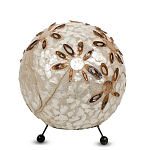 Настольная лампа из перламутра на металлическом каркасе Indonesian Ball варинант исполнения - 2 | Loft Concept в Волгограде