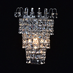 Бра настенное цвета хром с прозрачными квадратными хрустальными подвесками Crystal Regena варинант исполнения - 2 | Loft Concept в Волгограде