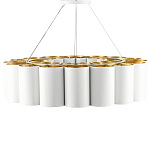 Люстра круглая фактурная в сочетании белого и золотого цвета Wide Stripes of Ribbon варинант исполнения - 3 | Loft Concept в Волгограде