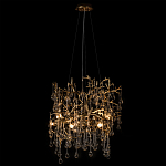 Подвесная люстра в виде ветвей деревьев золотого цвета с прозрачными подвесками-каплями 8 и 14 ламп Droplet Chandelier варинант исполнения - 3 | Loft Concept в Волгограде