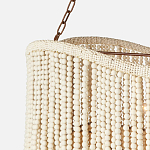 Трехъярусная люстра с подвесками из круглых деревянных бусин белая White Beads Three-tier Chandelier  варинант исполнения - 3 | Loft Concept в Волгограде