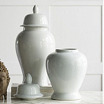 Ваза белая с крышкой однотонная Chinoiserie Ceramics варинант исполнения - 3 | Loft Concept в Волгограде