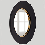 Чёрное настенное зеркало с золотым кантом Porunalia варинант исполнения - 1 | Loft Concept в Волгограде