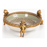 Чаша фарфоровая на бронзовых ножках в виде ангелов Porcelain Angels of Paradise варинант исполнения - 2 | Loft Concept в Волгограде