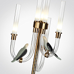 Торшер с 2-мя фигурками птиц на изогнутых прозрачных трубках Ganthea варинант исполнения - 3 | Loft Concept в Волгограде