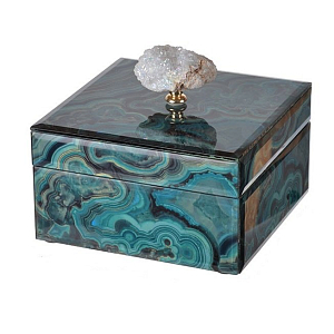 Шкатулка Malachite Pattern горный хрусталь S