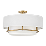 Потолочный светильник с двухслойным белым текстильным абажуром Hinkley варинант исполнения - 1 | Loft Concept в Волгограде