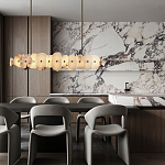 Подвесной светильник с фигурными элементами из белого алебастра Cryptocrystalline Stone варинант исполнения - 9 | Loft Concept в Волгограде