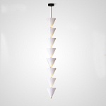 Подвесной светильник светодиодный в виде ряда белых металлических конусов  Herringbone варинант исполнения - 4 | Loft Concept в Волгограде