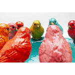 Декоративное дизайнерское блюдо разноцветные попугаи  варинант исполнения - 3 | Loft Concept в Волгограде