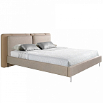 Кровать двуспальная серая с изголовьем из экокожи и ткани Modern Look варинант исполнения - 1 | Loft Concept в Волгограде