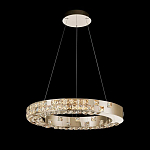 Люстра золотая в форме кольца с мозаичным хрустальным оформлением Sparks of Crystal варинант исполнения - 1 | Loft Concept в Волгограде