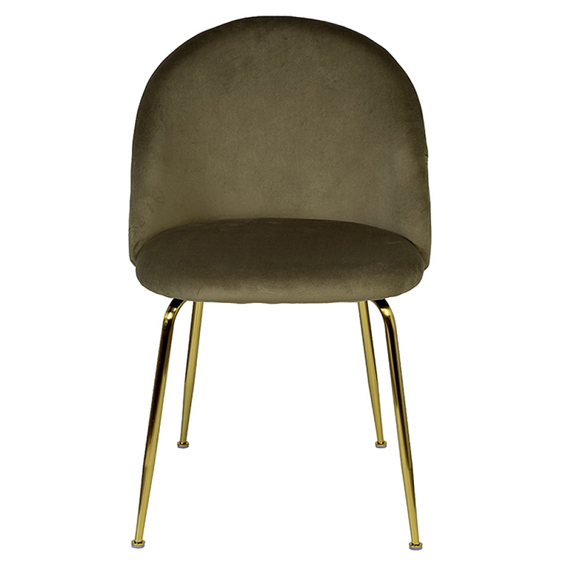 Стул велюровый хаки на золотистых металлических ножках Vendramin Chair Хаки Золотой в Волгограде | Loft Concept 