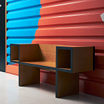 Дизайнерская скамейка  Canton  Beech and Black Bench варинант исполнения - 6 | Loft Concept в Волгограде