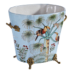 Кашпо из голубого фарфора с бронзовыми элементами Blue Garden варинант исполнения - 3 | Loft Concept в Волгограде