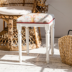 Банкетка одноместная из массива бука бежевая с растительным орнаментом Raffael Beige Floral Banquette варинант исполнения - 7 | Loft Concept в Волгограде