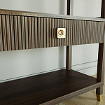 Стеллаж Elsa Dreams Walnut со стеклянными полками и ящиком варинант исполнения - 5 | Loft Concept в Волгограде