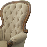 Кресло с мягкой обивкой из светло-коричневого велюра на 4-х деревянных ножках Evelyn Classical Armchair варинант исполнения - 5 | Loft Concept в Волгограде