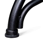 Обеденный стол с прямоугольной столешницей из стекла на черных металлических ножках White Marble варинант исполнения - 6 | Loft Concept в Волгограде