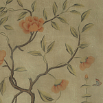 Обои ручная роспись Gustavian Tree of Life Special Colourway on brown Williamsburg варинант исполнения - 1 | Loft Concept в Волгограде