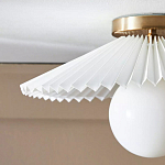 Потолочный светильник с белым плиссированным абажуром Headquarters варинант исполнения - 3 | Loft Concept в Волгограде