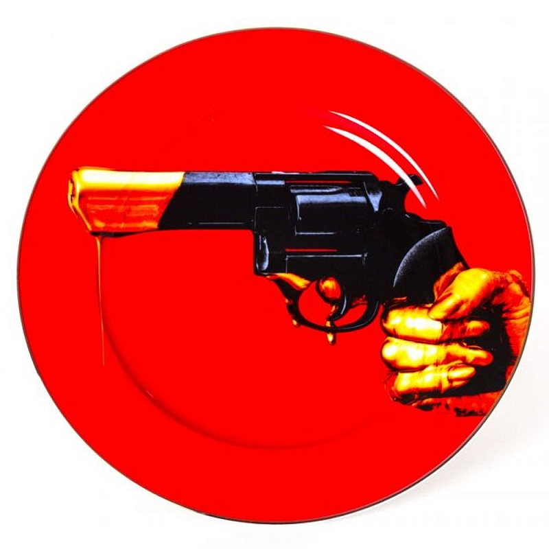 Тарелка Seletti Revolver Красный Черный Тарелка Seletti Revolver Красный Черный в Волгограде | Loft Concept