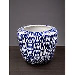 Кашпо с орнаментом в сочетании белого и синего цвета Artistic Flowerpot варинант исполнения - 3 | Loft Concept в Волгограде