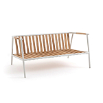 Садовый 2-х местный диван с подлокотниками из тика White варинант исполнения - 5 | Loft Concept в Волгограде