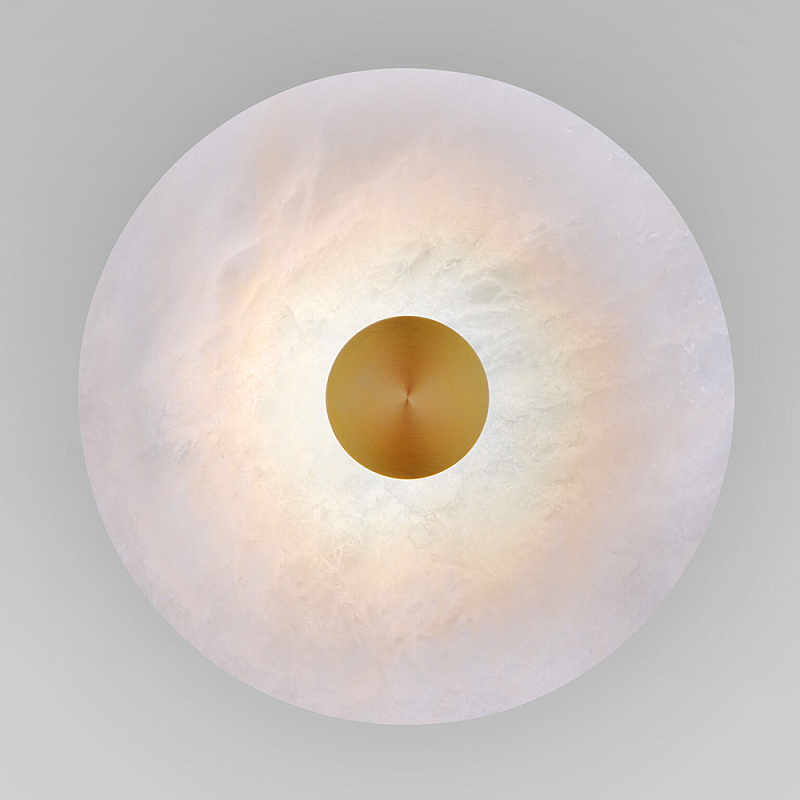 Бра светодиодный с мраморным рассеивателем латунь Латунь Белый Мрамор Bianco в Волгограде | Loft Concept 