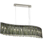 Линейная люстра изогнутой формы с хрустальными подвесками Crystal Art Chrome Green Linear Chandelier варинант исполнения - 2 | Loft Concept в Волгограде