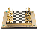 Шахматы из бронзы и натуральных камней Долерит и Мрамор с гравировкой Decorative Thematic Chess варинант исполнения - 1 | Loft Concept в Волгограде