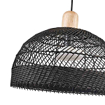 Подвесной светильник с округлым абажуром из черного ротанга Wicker Furniture варинант исполнения - 3 | Loft Concept в Волгограде