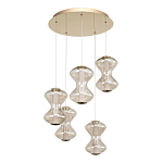 Люстра светодиодная с стеклянными волнообразными плафонами Amphora of Light варинант исполнения - 3 | Loft Concept в Волгограде