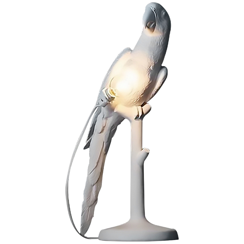 Настольная лампа в виде попугая White Parrot Table Lamp Белый Настольная лампа в виде попугая White Parrot Table Lamp Белый в Волгограде | Loft Concept