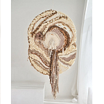 Овальный Современный Гобелен Абстракция в бежевых тонах Shallow варинант исполнения - 4 | Loft Concept в Волгограде