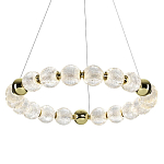 Люстра подвесная кольцевая с прозрачными рифлеными шарообразными плафонами Crystal Globule варинант исполнения - 1 | Loft Concept в Волгограде