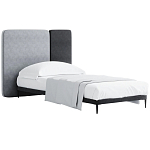 Кровать с большим мягким изголовьем Unity Grey Bed варинант исполнения - 3 | Loft Concept в Волгограде