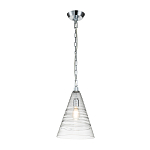 Подвесной светильник с прозрачным рельефным стеклянным плафоном в форме конуса Feiss варинант исполнения - 2 | Loft Concept в Волгограде