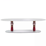 Дизайнерский журнальный стол на 2-х фигурных ножках с подстольем Lycad варинант исполнения - 1 | Loft Concept в Волгограде