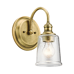 Бра с прозрачным стеклянным абажуром в форме цилиндра Kichler варинант исполнения - 7 | Loft Concept в Волгограде