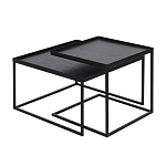Комплект столиков с квадратными столешницами черные Black Table Combination варинант исполнения - 1 | Loft Concept в Волгограде