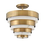 Потолочный светильник многоярусный с чередованием латунных и белых колец Hinkley  варинант исполнения - 1 | Loft Concept в Волгограде