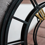 Зеркало настенное в чёрной металлической раме в виде часов Mirror Tower Clock варинант исполнения - 2 | Loft Concept в Волгограде