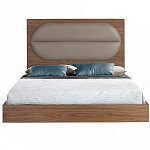 Кровать двуспальная с высоким изголовьем из дерева и подушек из экокожи Modern Look варинант исполнения - 3 | Loft Concept в Волгограде