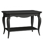 Стол журнальный черный из массива бука с полкой в стиле прованс Black Provence варинант исполнения - 1 | Loft Concept в Волгограде
