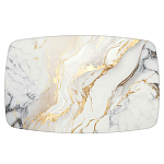 Обеденный стол с прямоугольной столешницей из стекла на черных металлических ножках White Marble варинант исполнения - 2 | Loft Concept в Волгограде