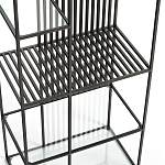 Стеллаж из металла и стекла Menzie Black Stripes Metal Rack варинант исполнения - 4 | Loft Concept в Волгограде