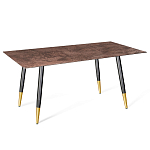 Стол обеденный с коричневой прямоугольной столешницей из керамики на четырех металлических ножках Brown Ceramics варинант исполнения - 1 | Loft Concept в Волгограде