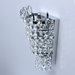 Бра настенное цвета хром с прозрачными квадратными хрустальными подвесками Crystal Regena варинант исполнения - 4 | Loft Concept в Волгограде