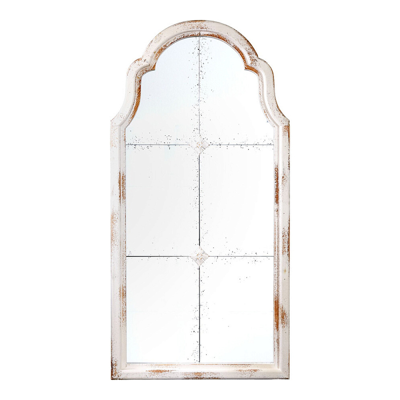 Зеркало-окно настенное в винтажном стиле Venetian Smooth Белый в Волгограде | Loft Concept 